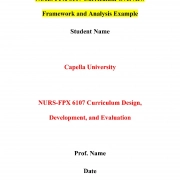 NURS FPX 6107 Assessment 1 Curriculum Overview, Framework, and Analysis