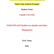 NURS FPX 6212 Assessment 1 Quality and Safety Gap Analysis