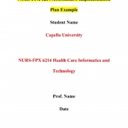 NURS FPX 6214 Implementation Plan for Telehealth Technology Paper Example