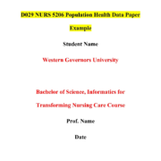 D029 NURS 5206 Population Health Data Assignment