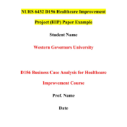 NURS 6432 D156 Healthcare Improvement Project (HIP) Paper Example