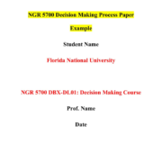 NGR 5700 Decision Making Process Paper Example