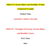 NRSG372 Chronic Illness and Disability Written Assignment Example