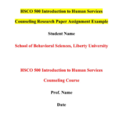 HSCO 500 Introduction to Human Services Counseling Research Paper Assignment Example