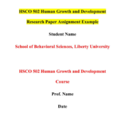 HSCO 502 Human Growth and Development Research Paper Example