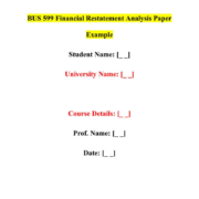 BUS 599 Financial Restatement Analysis Paper Example